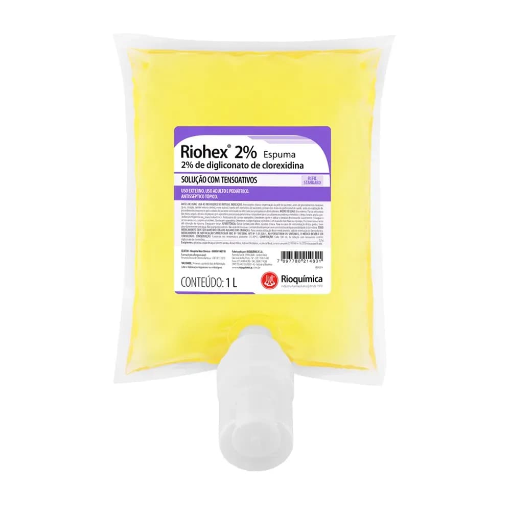 CLOREXIDINA DEGERMANTE ESPUMA 2% 1L RIOHEX RIOQUÍMICA