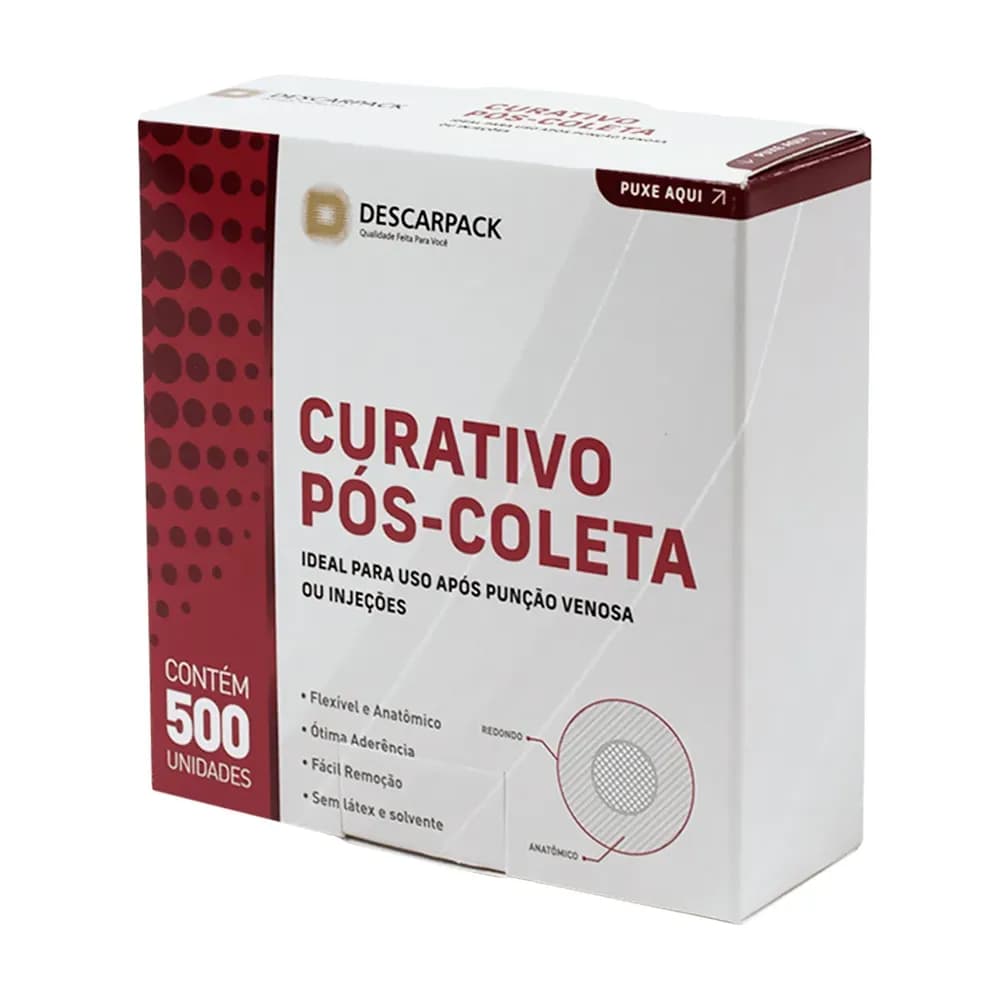 CURATIVO ADESIVO REDONDO POS COLETA PUNCAO VENOSA 500UN DESCARPACK