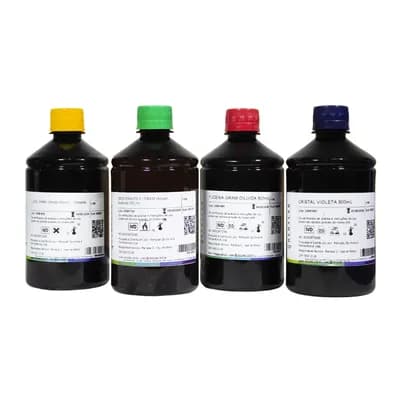 KIT COLORAÇÃO DE GRAM PARA MICROBIOLOGIA 500ML 4UN RENYLAB
