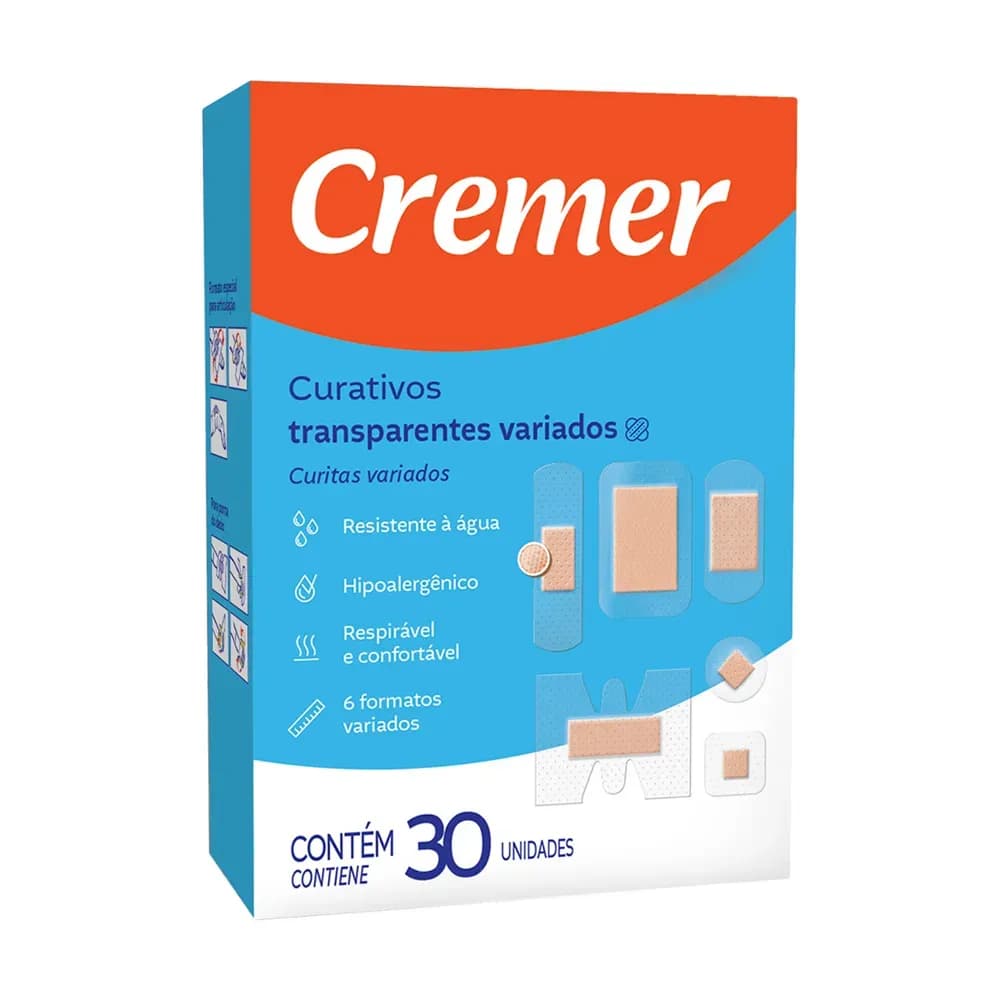 KIT CURATIVO BAND AID 6 FORMATOS VARIADOS 30UN CREMER