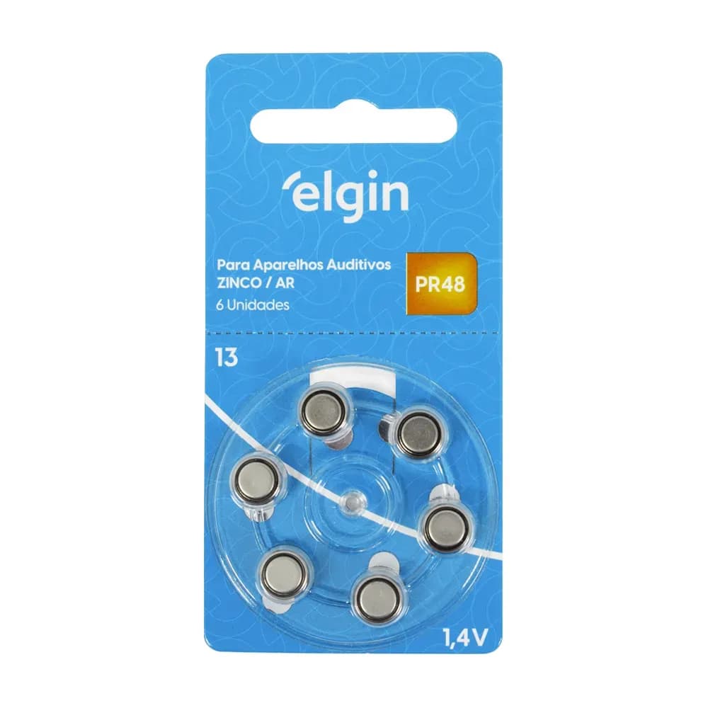 BATERIA PARA APARELHO AUDITIVO 13 PR48 1,4V 6UN ELGIN