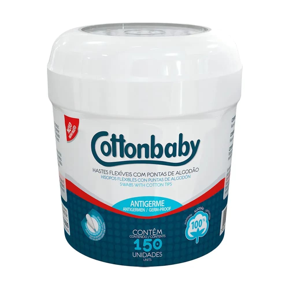 HASTES FLEXÍVEIS COTONETE POTE C/150UN COTTONBABY