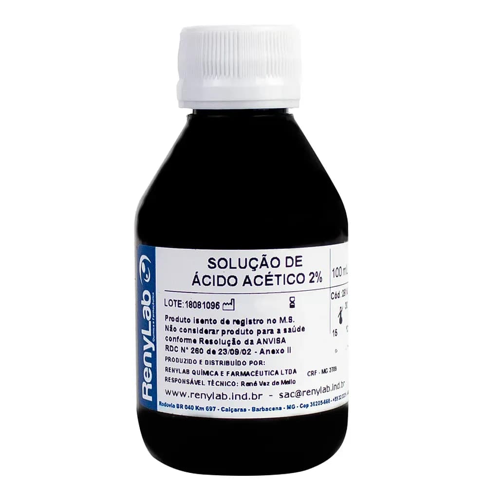 ÁCIDO ACÉTICO 100ML A UNIDADE RENYLAB