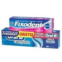 Creme Fixador de Dentadura Fixodent Original + Creme Dental
