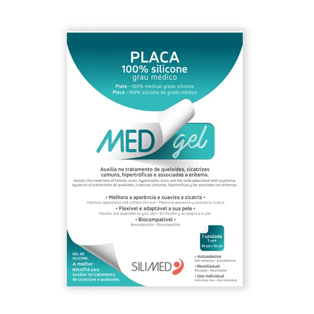 PLACA SILICONE CICATRIZANTE QUELOIDES C/1UN 10X10CM SILIMED