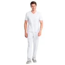 Pijama Scrub Masculino Coach Branco - Dra. Cherie