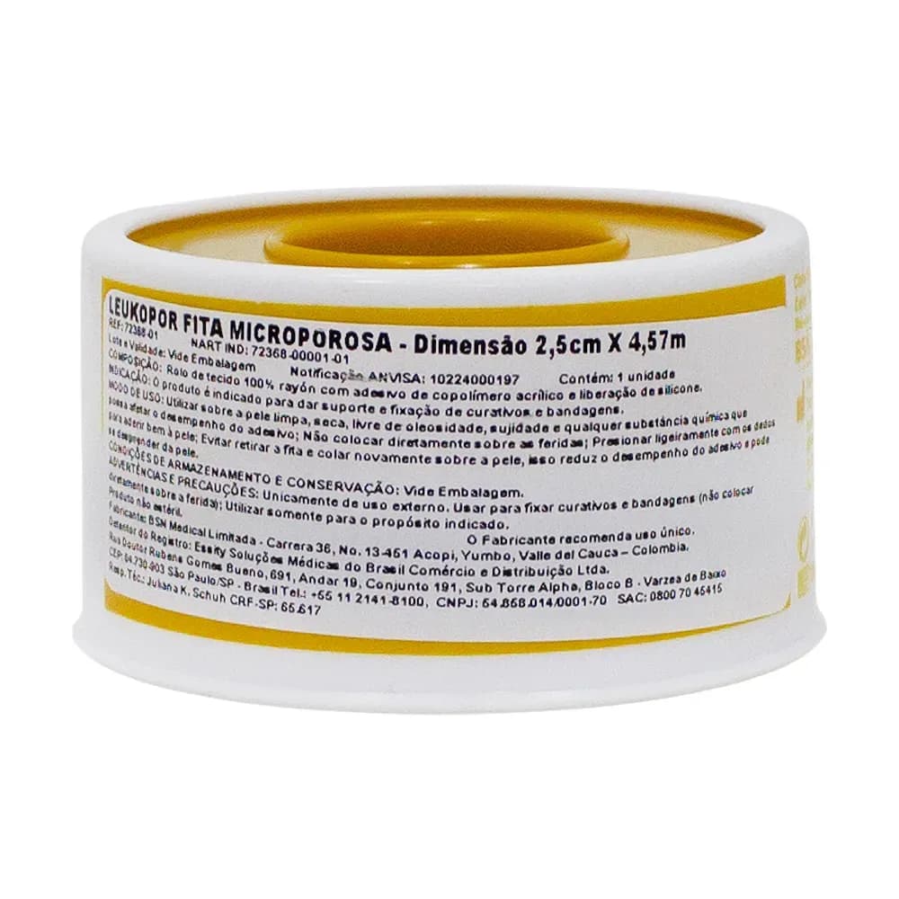 FITA MICROPORE BEGE PARA PELE SENSÍVEL 2,5CMX4,6M LEUKOPOR