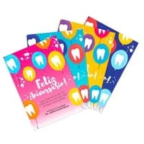 Cartão de Aniversário Balões Dentinhos