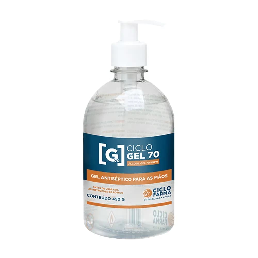ÁLCOOL GEL 70° ANTISSÉPTICO VÁLVULA PUMP 450G CICLO FARMA