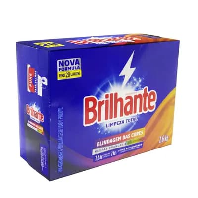 SABÃO EM PÓ LAVA ROUPAS BRANCAS E COLORIDAS 1,6KG BRILHANTE