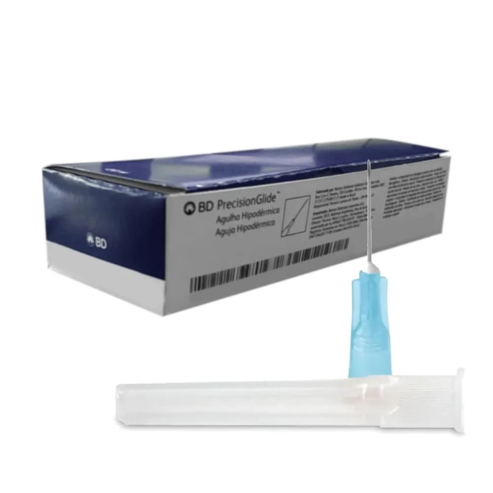 Agulha Hipodérmica Descartável 23G x 1" BD (0,60 x 25mm) c/ 100