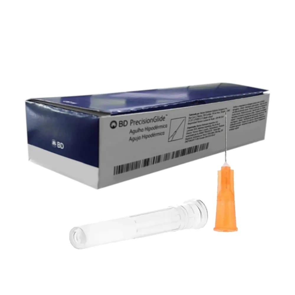 Agulha Hipodérmica Descartável 25G x 5/8" BD (0,50 x 15mm) c/ 100