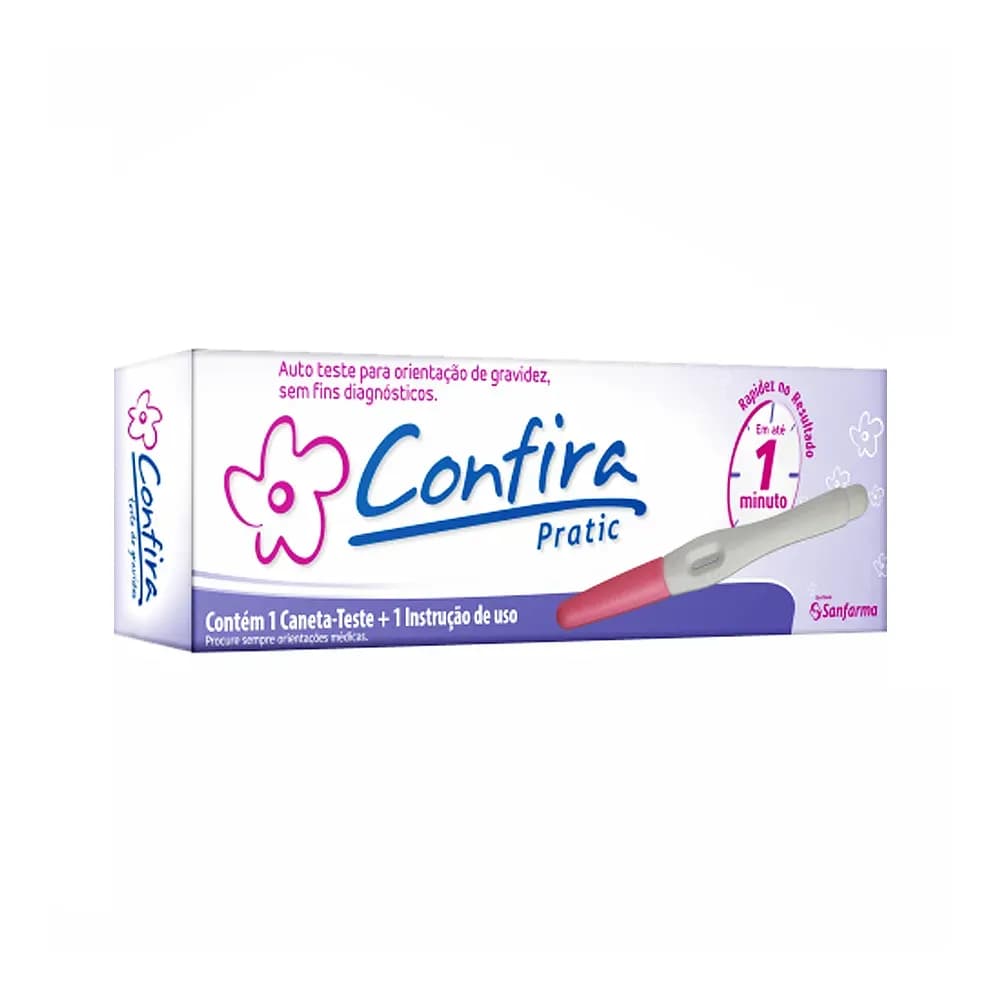 TESTE DE GRAVIDEZ EM CANETA CONFIRA PRATIC SANFARMA