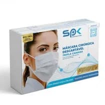 Máscara Descartável Tripla com Elástico Branca 50unid.