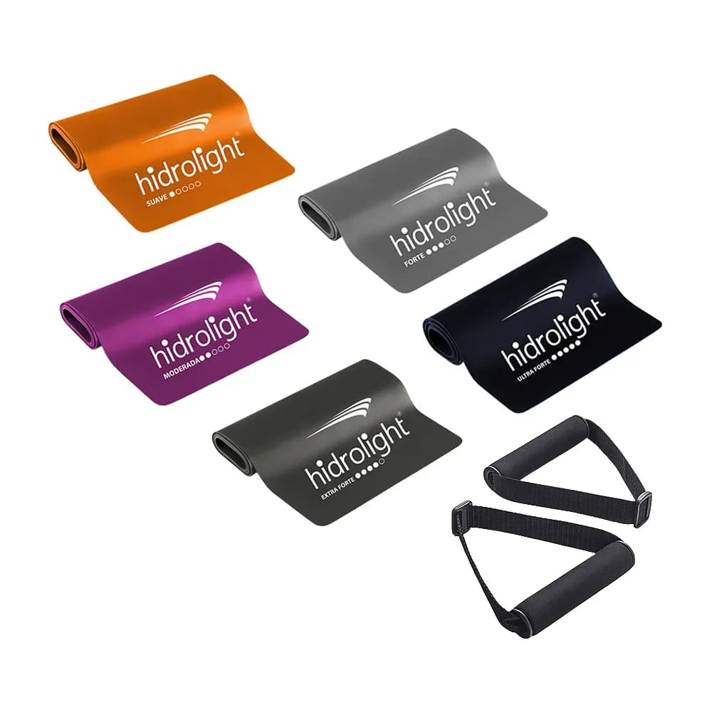 KIT 5 FAIXAS ELÁSTICAS PARA EXERCÍCIOS UNISSEX HIDROLIGHT