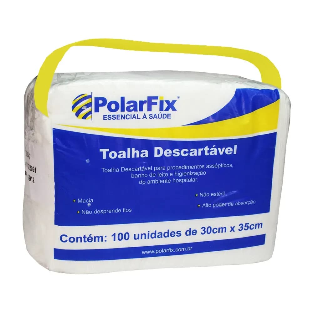 LENÇO TOALHA PARA BANHO DESCARTÁVEL 30X35CM C/100UN POLARFIX
