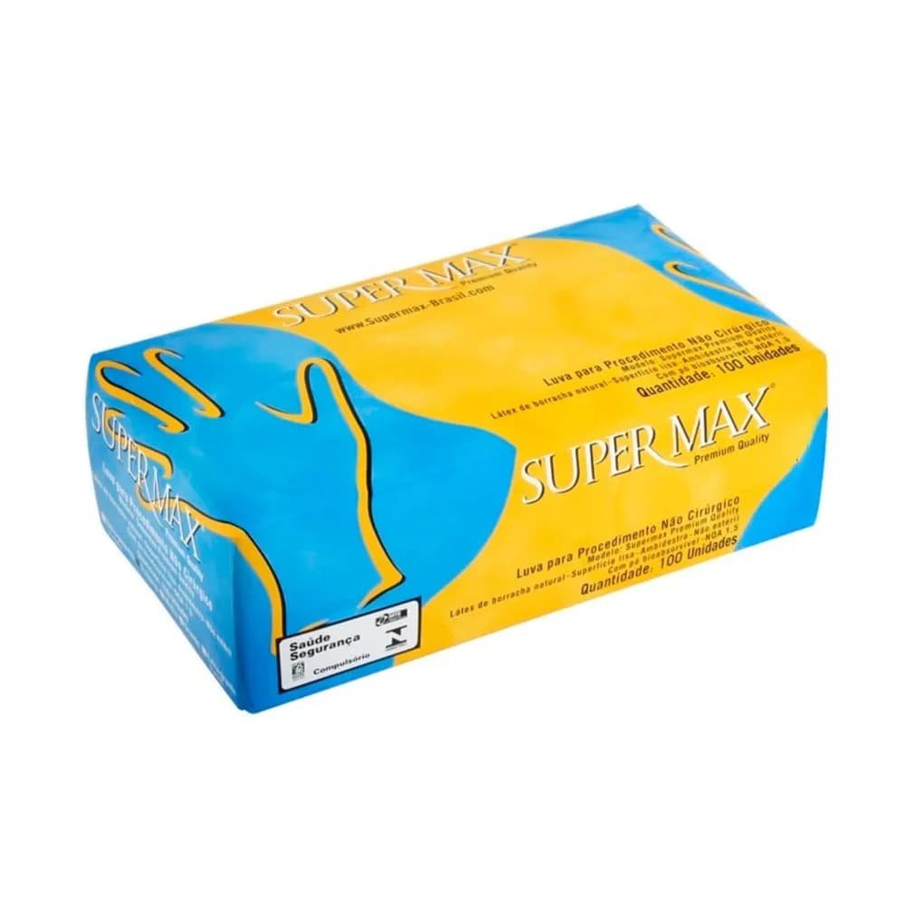 Luva Látex de Procedimento Supermax c/ 100 - Tam. G