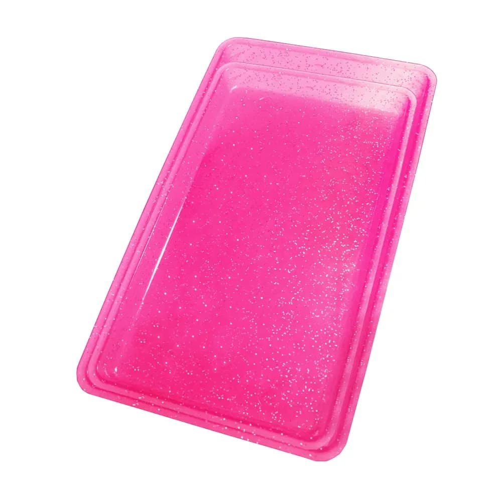 KIT BANDEJA PLÁSTICA PARA ESTERILIZAÇÃO ROSA GLITER LYSANDA