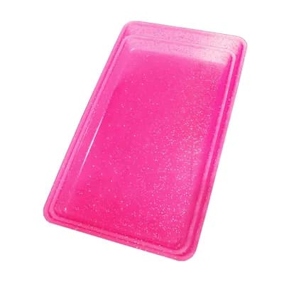 KIT BANDEJA PLÁSTICA PARA ESTERILIZAÇÃO ROSA GLITER LYSANDA