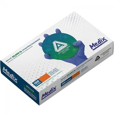 Luva Nitrílica Antimicrobiana AMG - Medix