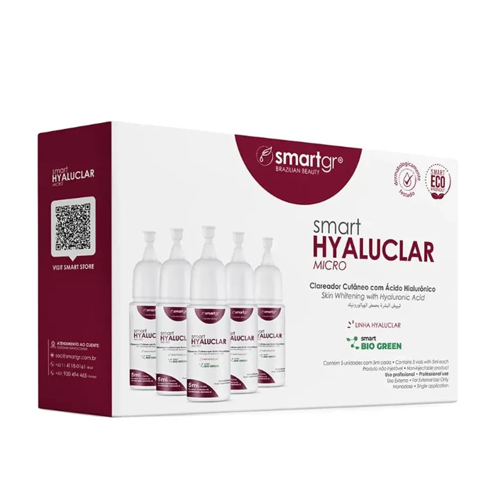 FLUIDO CLAREADOR COM ÁCIDO HIALURÔNICO 5ML C/05UN SMART GR
