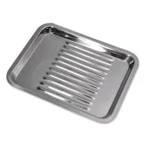 Bandeja com Divisórias Inox para Esterilização 22x17cm