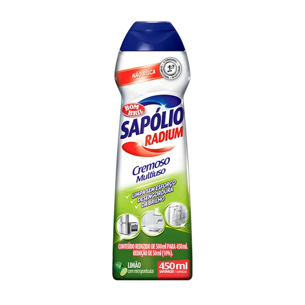 SAPÓLIO RADIUM CREMOSO MULTIUSO AROMA LIMÃO 450ML BOM BRIL