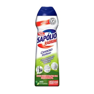 SAPÓLIO RADIUM CREMOSO MULTIUSO AROMA LIMÃO 450ML BOM BRIL