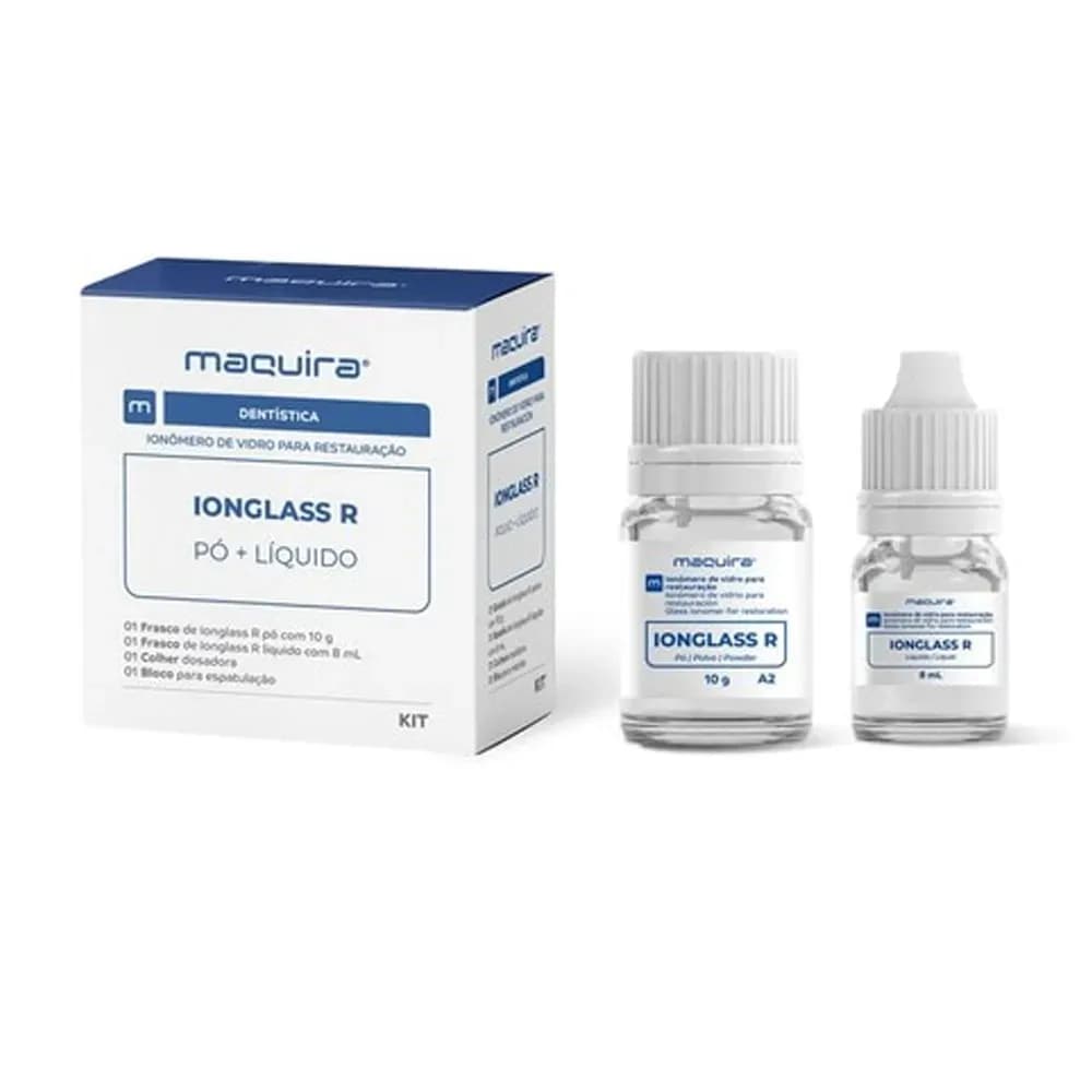 KIT IONÔMERO DE VIDRO IONGLASS R A2 PÓ 10G + 8ML MAQUIRA