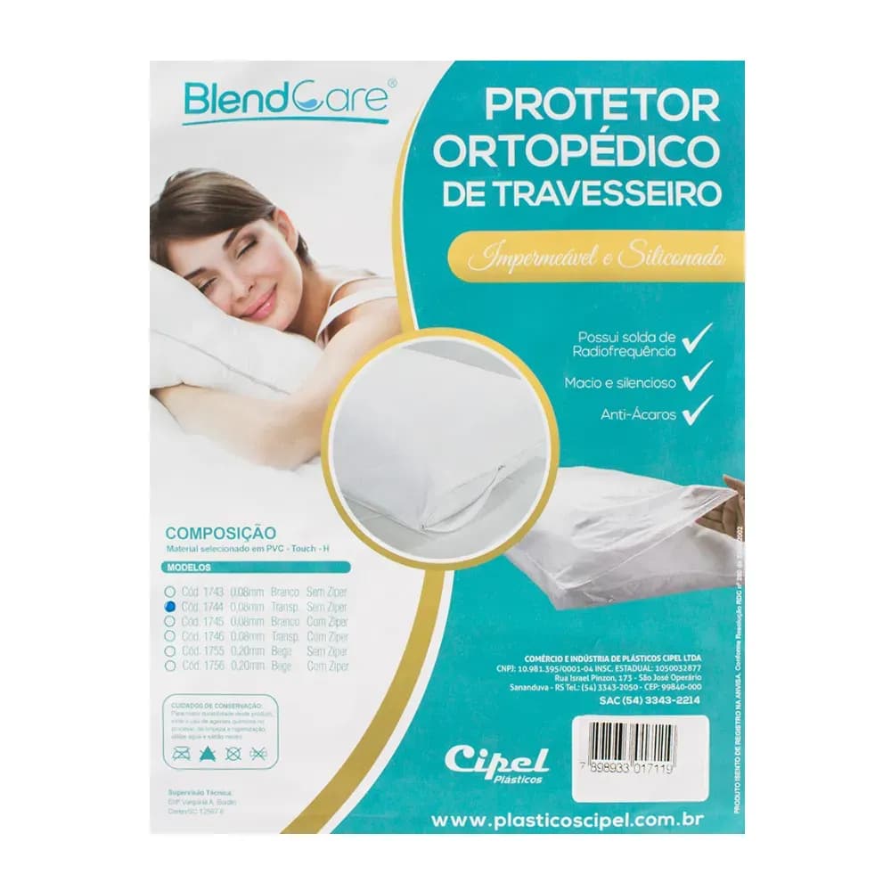 PROTETOR ORTOP. TRAVESSEIRO 0,08MM 50X70CM FRONHA BLENDCARE