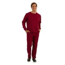 Blusa Scrub Masculina Unik Manga Longa Bordô