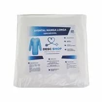 Avental Descartável Manga Longa com Punho Látex Branco 40g - Desc Shop