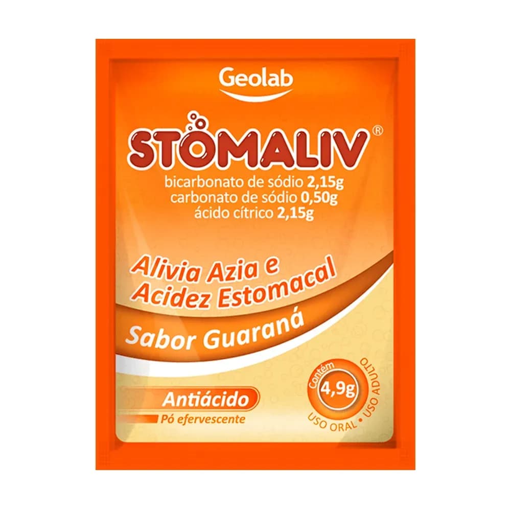 ANTIÁCIDO EM PÓ EFERVESCENTE SABOR GUARANÁ 5G 50UN GEOLAB