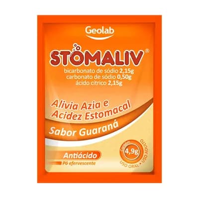 ANTIÁCIDO EM PÓ EFERVESCENTE SABOR GUARANÁ 5G 50UN GEOLAB