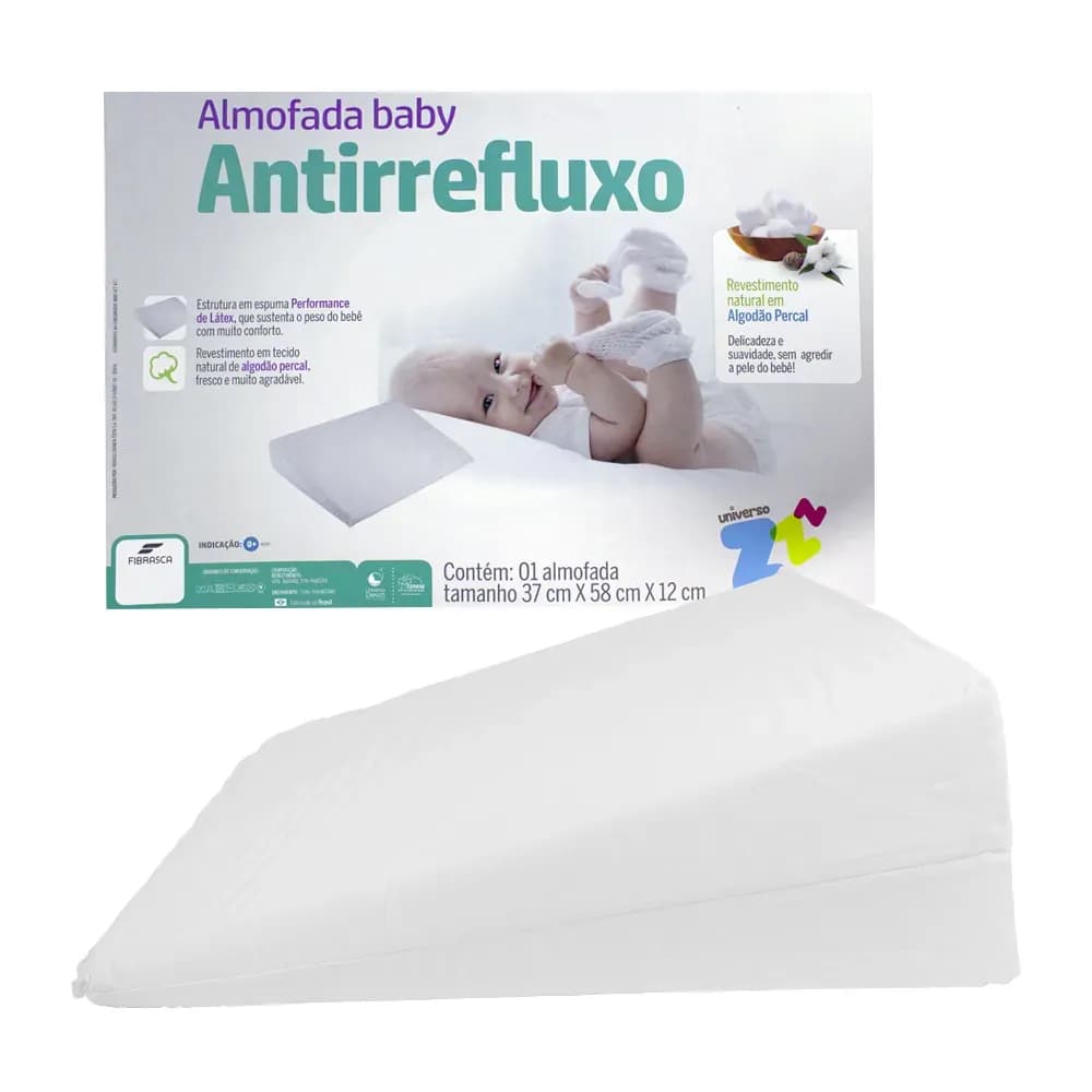 TRAVESSEIRO ANTIRREFLUXO ALMOFADA BABY BRANCO FIBRASCA