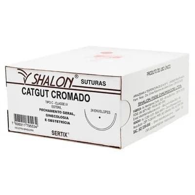 Catgut Cromado (Sem Agulha) 12 Unidades - Shalon
