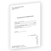 Declaração de Comparecimento Branco com Caduceu de Esculápio Dentro de Círculo