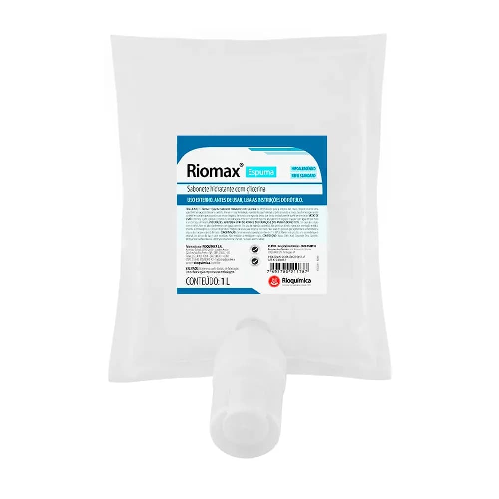 SABONETE ESPUMA NEUTRO COM GLICERINA 1L RIOMAX RIOQUÍMICA
