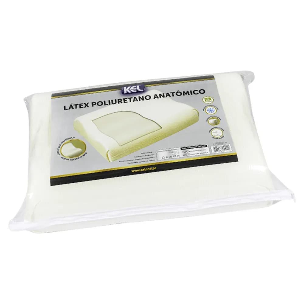 TRAVESSEIRO LÁTEX SUPER CONFORTÁVEL ANATÔMICO 60X40CM KEL