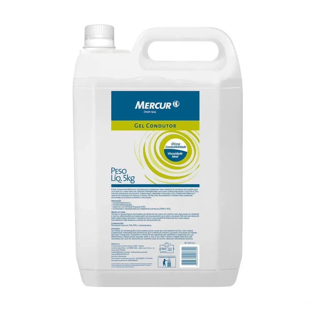 GEL CLÍNICO CONDUTOR GALÃO 5000ML MERCUR