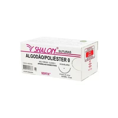 Fio de Sutura Algodão Azul 2-0 sem Agulha 45cm 24 Unidades - Shalon