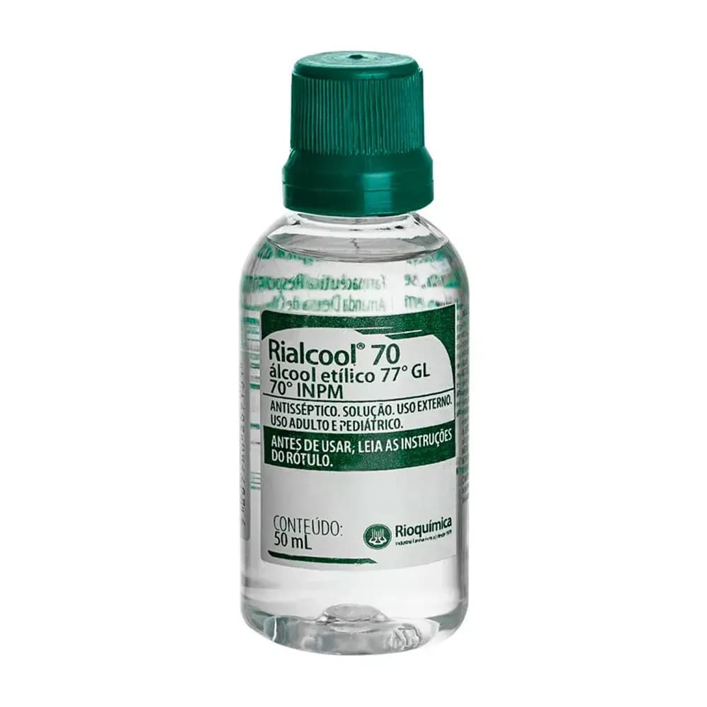 ANTISSÉPTICO ÁLCOOL ETÍLICO HIDRATADO 77° 50ML RIALCOOL RIOQUÍMICA
