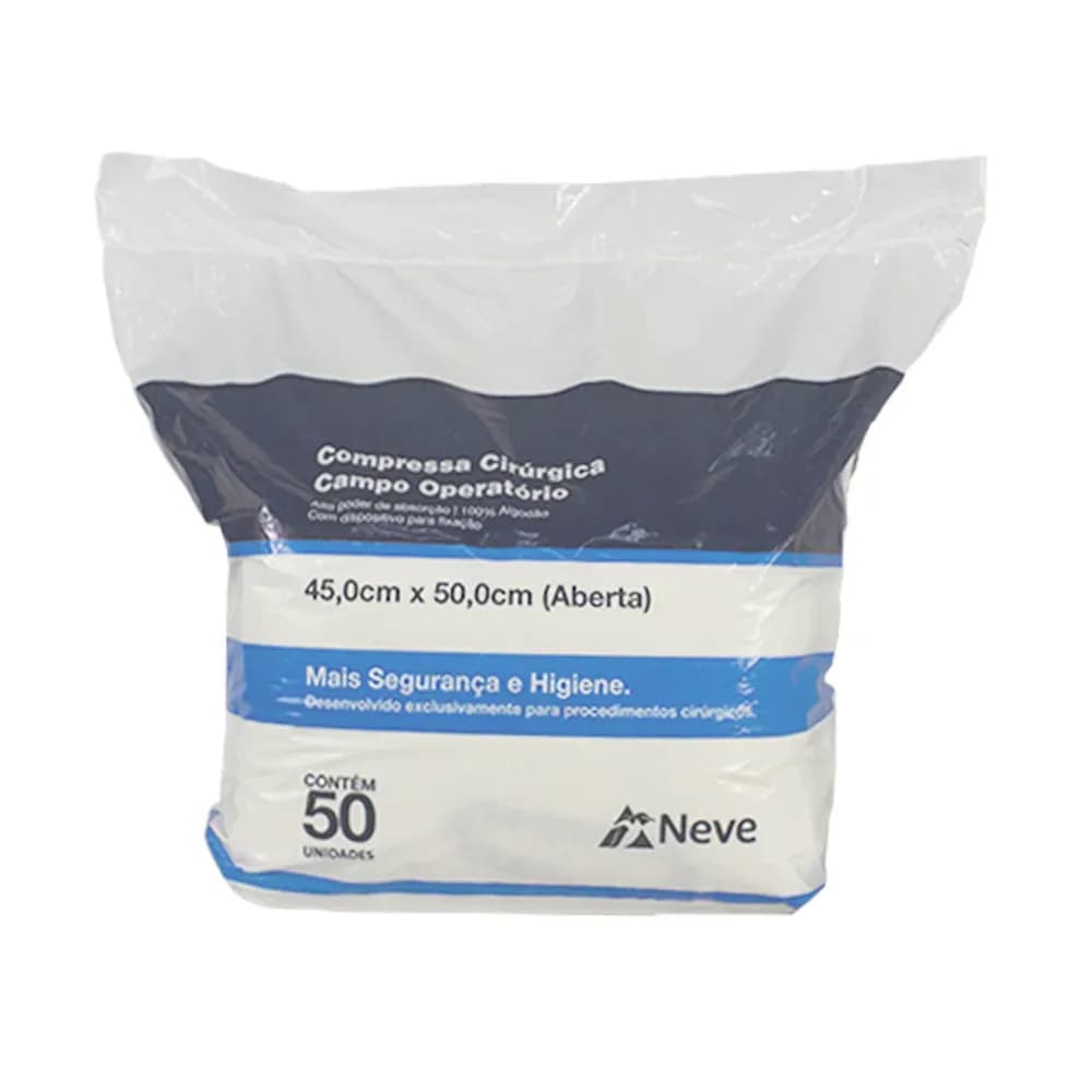 COMPRESSA CAMPO OPERATÓRIO CROCHÊ ABERTO 45X50CM 35G 50UN NEVE