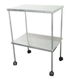 Mesa Auxiliar 60x40x80cm Inox Com Rodízios. L129.1