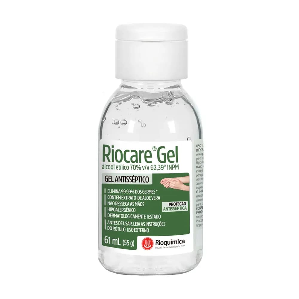 ÁLCOOL GEL 70% ANTISSÉPTICO ALOE VERA RIOCARE GEL RIOQUÍMICA