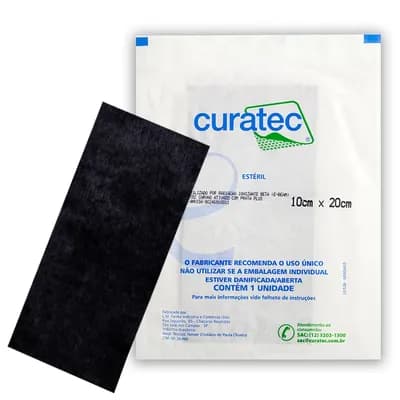 CURATIVO DE CARVÃO ATIVADO COM PRATA PLUS RECORTÁVEL CURATEC