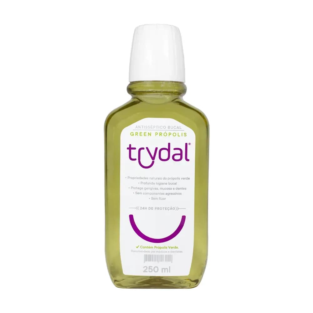 ENXAGUANTE BUCAL COM PRÓPOLIS VERDE SEM FLÚOR 250ML TRYDAL