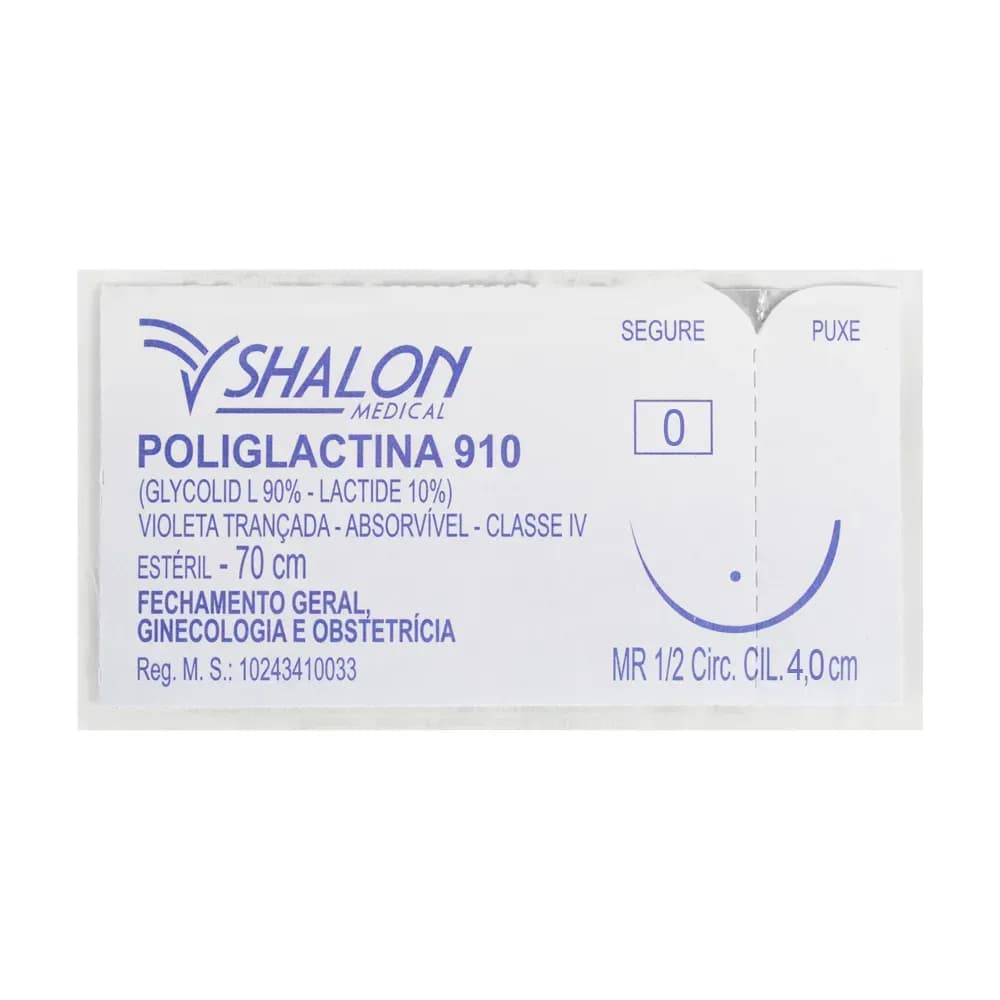 FIO SUTURA POLIGLACTINA 910 FECHAMENTO GERAL ESTÉRIL SHALON