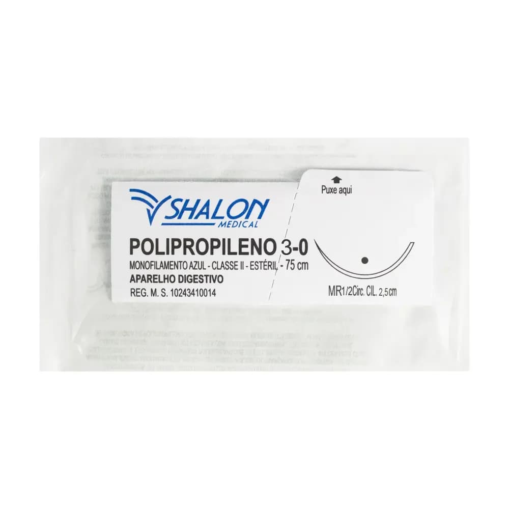 FIO SUTURA POLIPROPILENO AZUL APARELHO DIGESTIVO EST SHALON