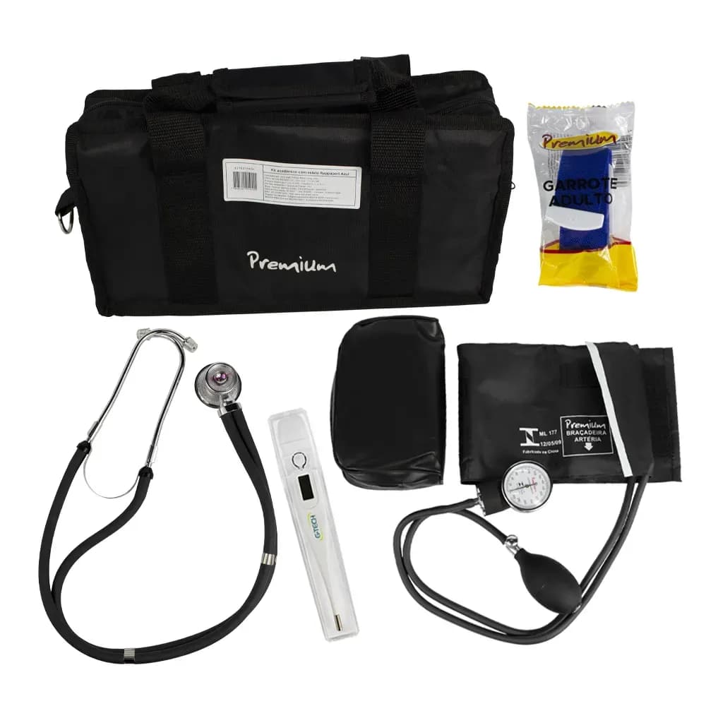 KIT ACADÊMICO COMPLETO PARA ESTUDANTES ESTETOSCÓPIO PREMIUM